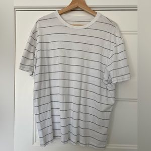 Daniel Cremieux White and Gray Striped T-Shirt